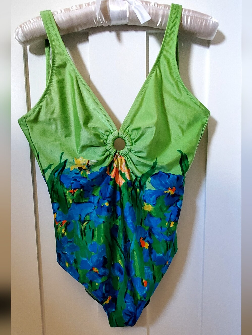 Lea Gottlieb Gottex Vtg 89' van Gogh Iris Collection Signature Swimsuit Med